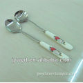 Long handle ceramic soup spoon